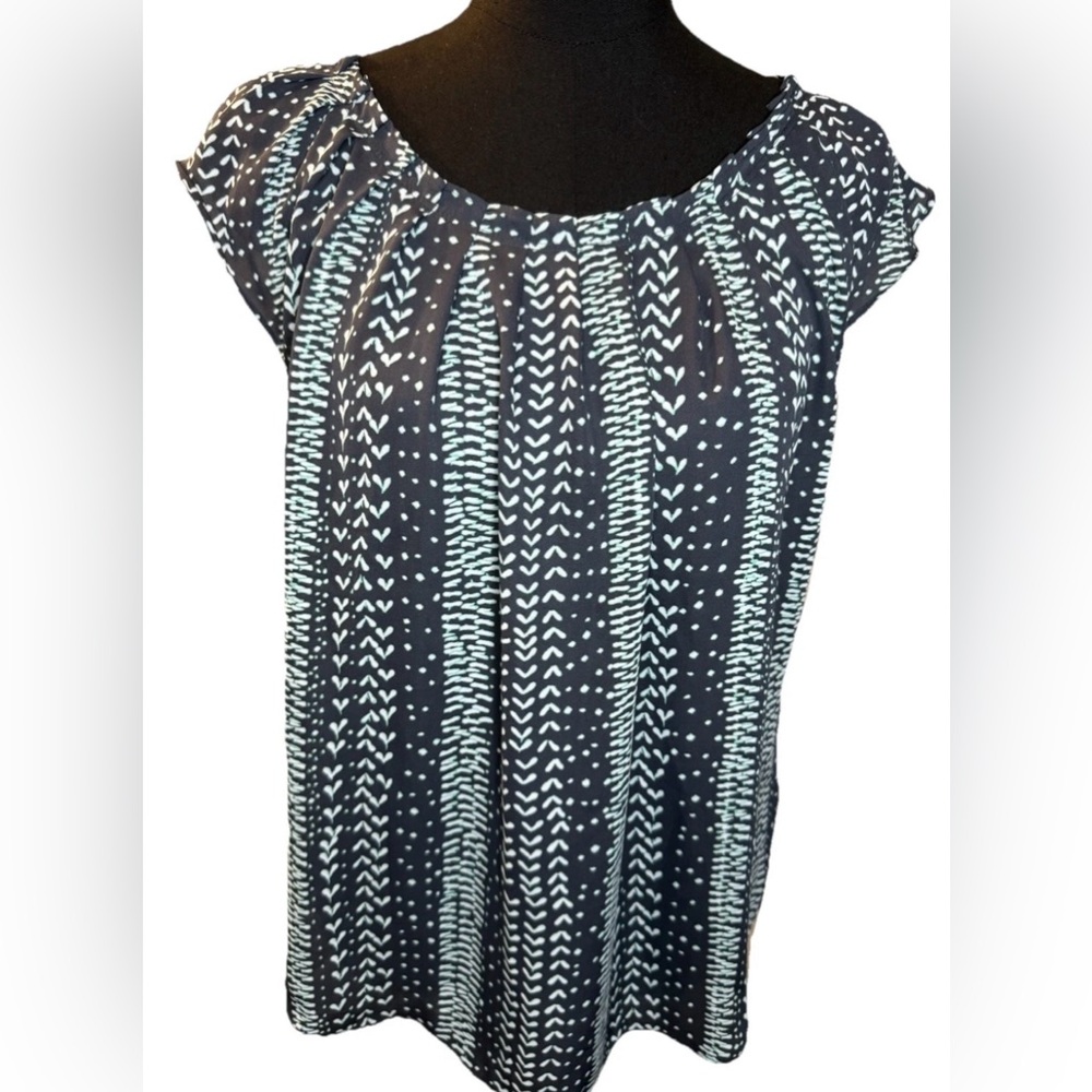 LC Lauren Conrad Women’s Multicolor Sleeve Blouse, Tie Front, Size M